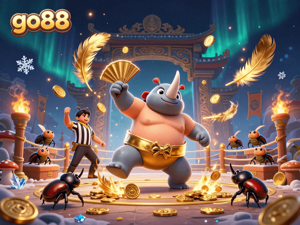 Catch the excitement at go88 as the champion beetle stomp sends coins flying!
