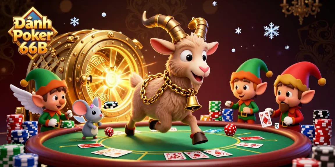 Experience thrilling Đánh Poker 66B with enchanting casino characters and dynamic poker elements.