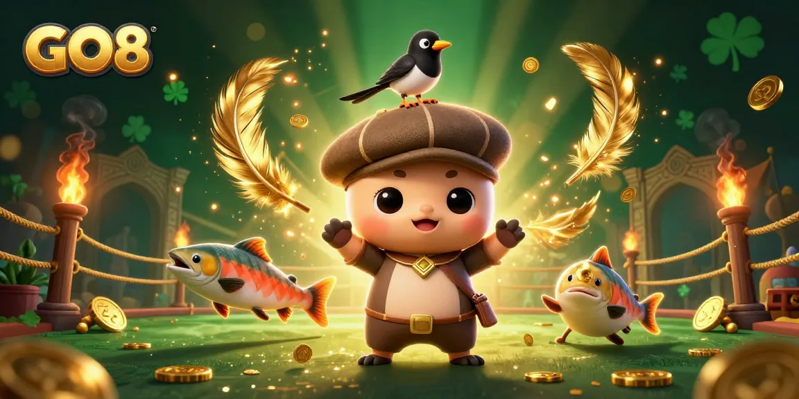 Engage with the exciting GO8 casino experience through this animated scene featuring charming characters and gambling elements.