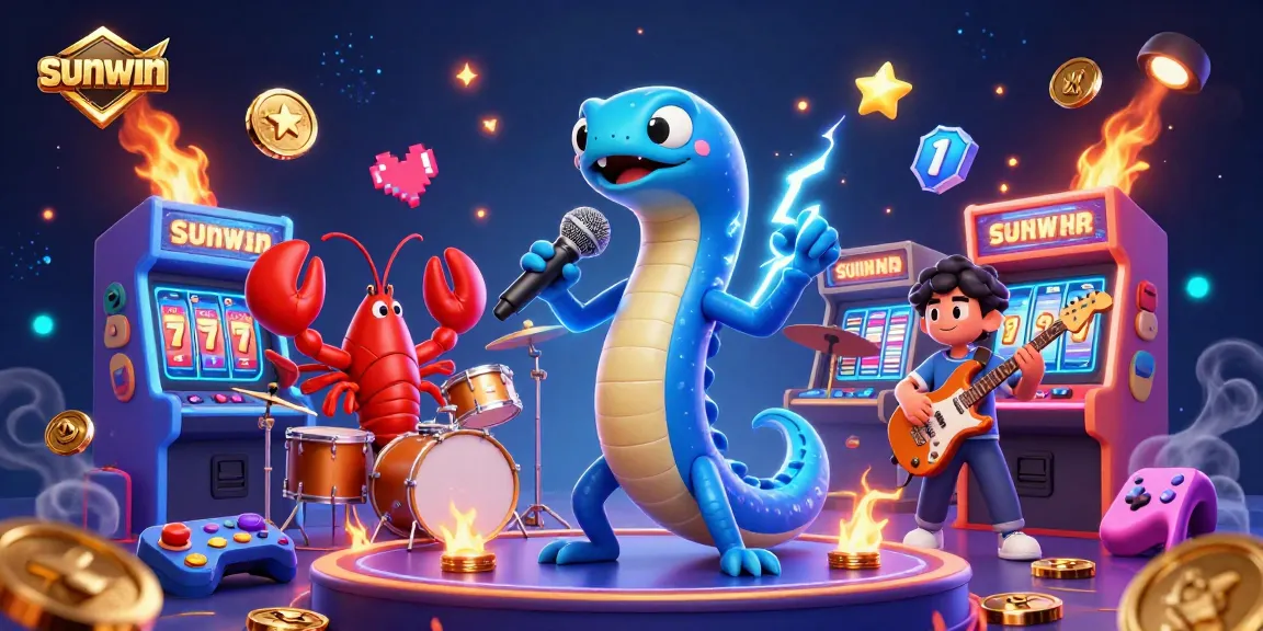Experience thrilling wins at sunwin’s underwater casino with electric eel DJ and vibrant game elements.