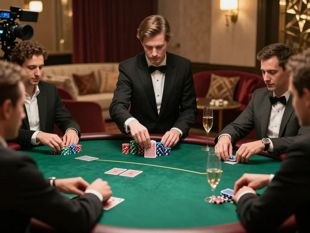 Players engaging in high-stakes poker at n188 VIP room with luxurious decor and premium atmosphere.
