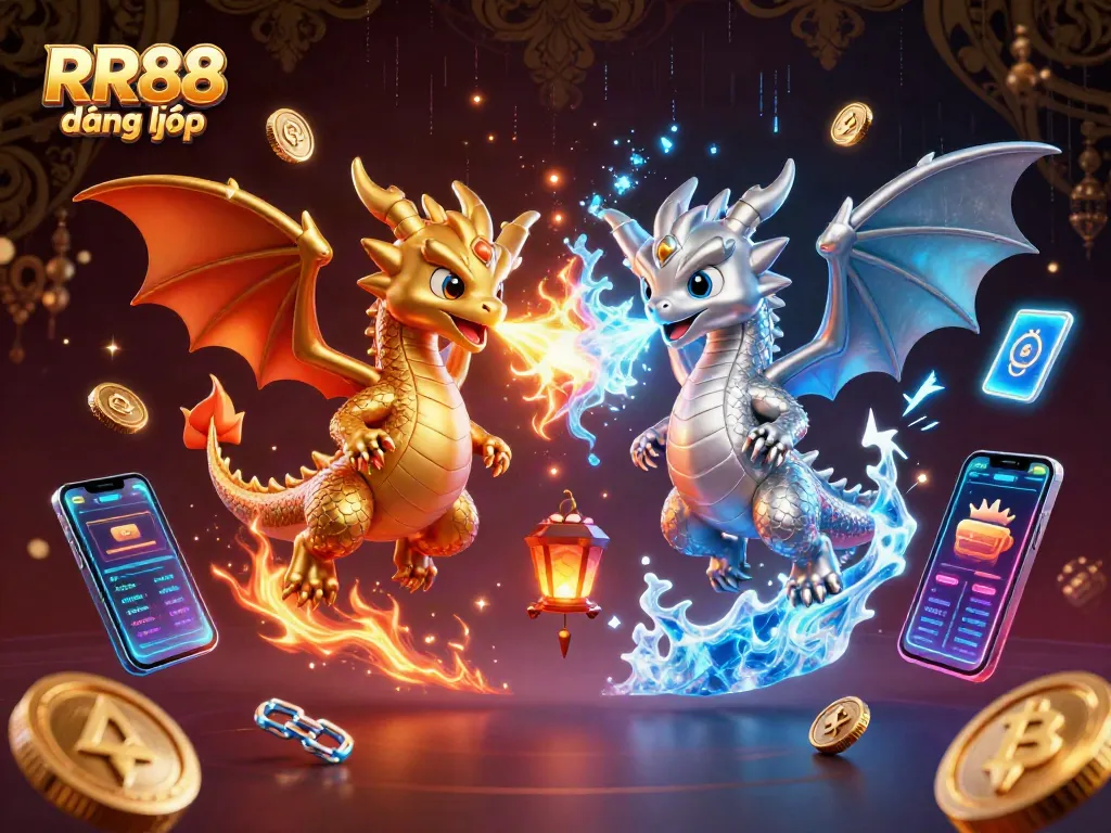 Experience the thrill of RR88 đăng nhập with dynamic casino gaming elements and vibrant dragons.