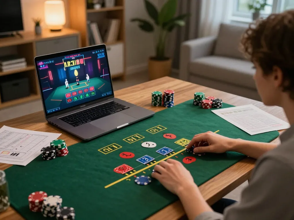 Player actively engaging in live online blackjack on laptop, showcasing strategic gameplay with sc88 references.