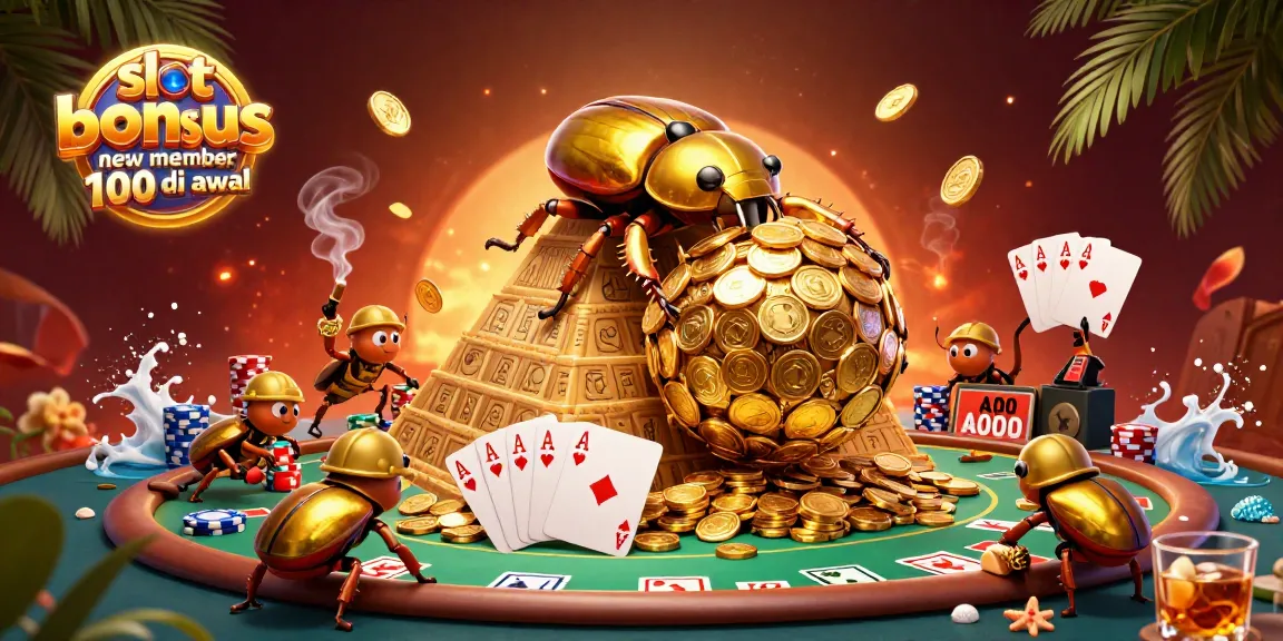 Mengklaim slot bonus anggota baru 100 di awal dengan mudah pada contoh ilustrasi kasino penuh warna dan detail profesional.