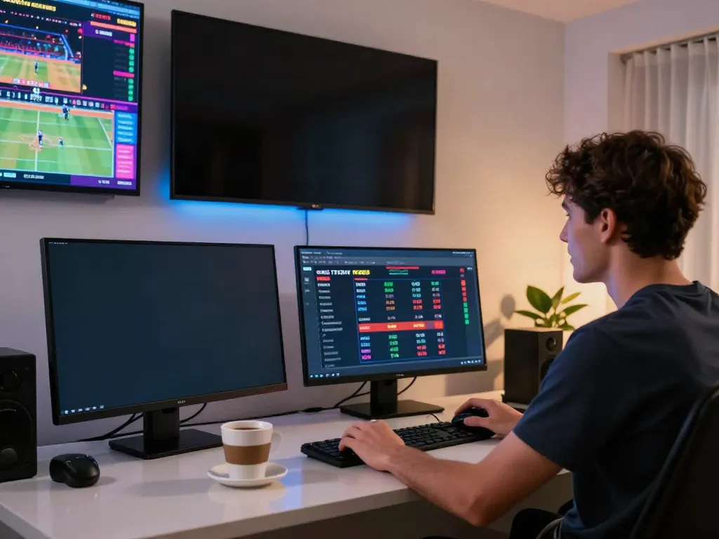 Player on TX88 engaging with live betting and casino games in a vibrant gaming setup.