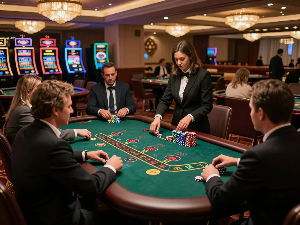 Players engaged in a thrilling blackjack game at a casino, highlighting the strategic action of sc88 betting