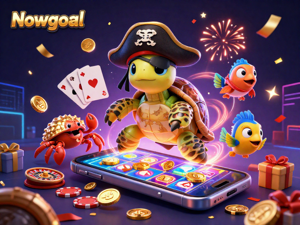 Spin the reels and win with Nowgoal on this vibrant 3D casino adventure featuring characters and gaming elements.