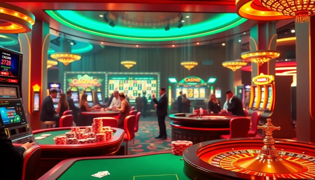 Players engaging in high-stakes gambling at F168's luxurious casino tables.