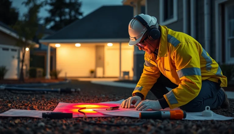 Technician performing underground leak detection with advanced thermal imaging technology.