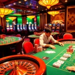 Engage with Hi 88 through an exciting casino scene depicting high-stakes poker and vibrant betting action.