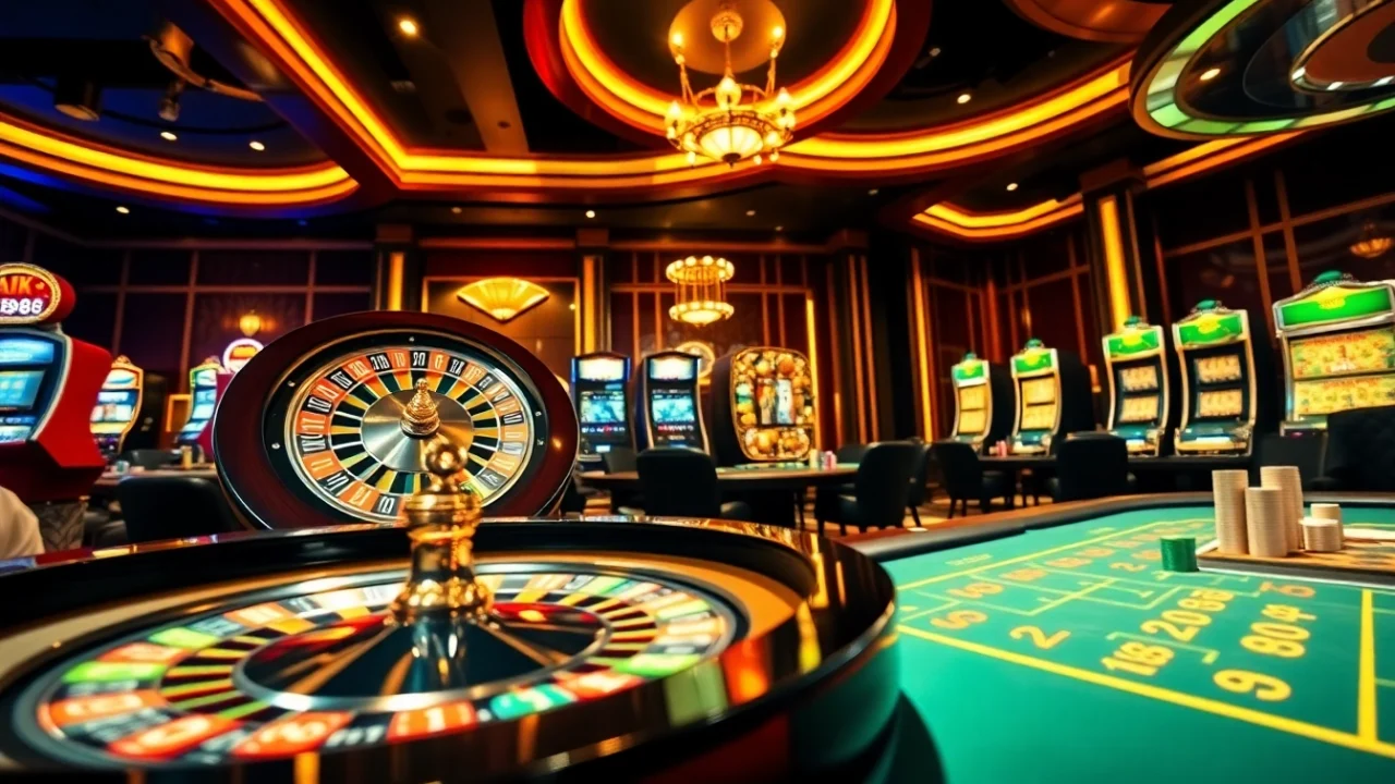 Players enjoy exciting games at MM88's luxurious casino gaming tables.