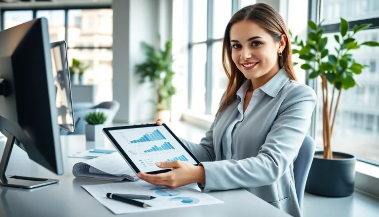 Księgowość dla firmy budowlanej, profesjonalny księgowy analizujący raporty finansowe w nowoczesnym biurze.