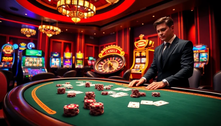 Experience the thrill of 79king com01 at a luxurious casino table with poker chips and roulette.