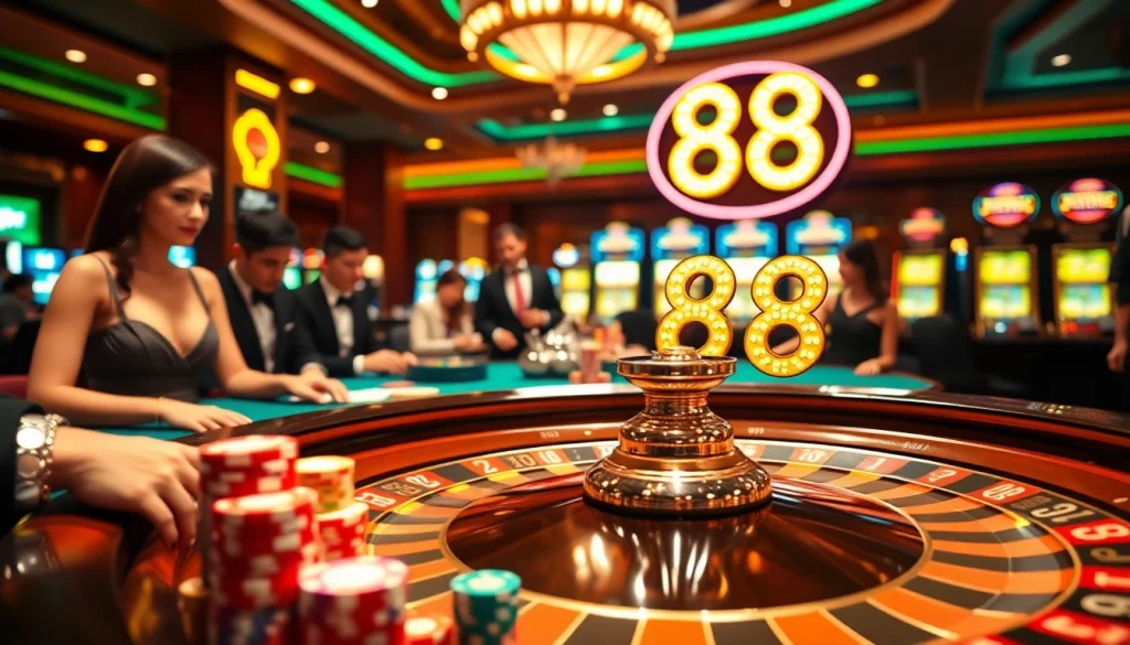 Experience the excitement at say 88's vibrant casino and roulette table.