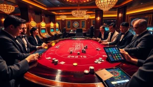 Experience the thrill of đăng ký go8 at a luxurious casino setting with vibrant gambling elements.