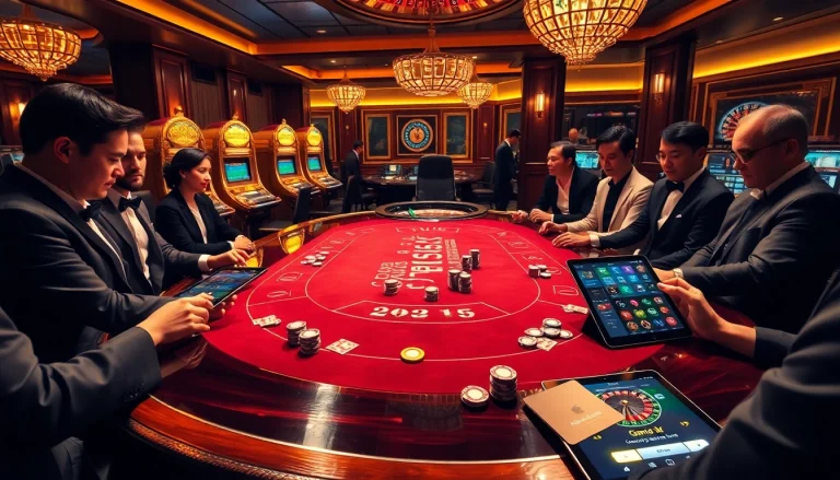 Experience the thrill of đăng ký go8 at a luxurious casino setting with vibrant gambling elements.
