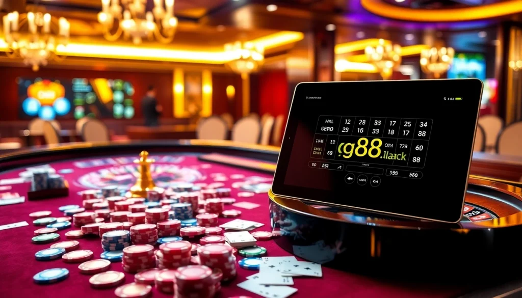Place bets on exciting games at https://gg88.black/ with vibrant casino elements and a roulette wheel.