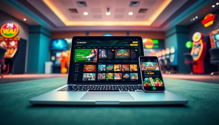 The interactive gaming experience at 98winwin.live with vibrant visuals of sports betting and casino games.