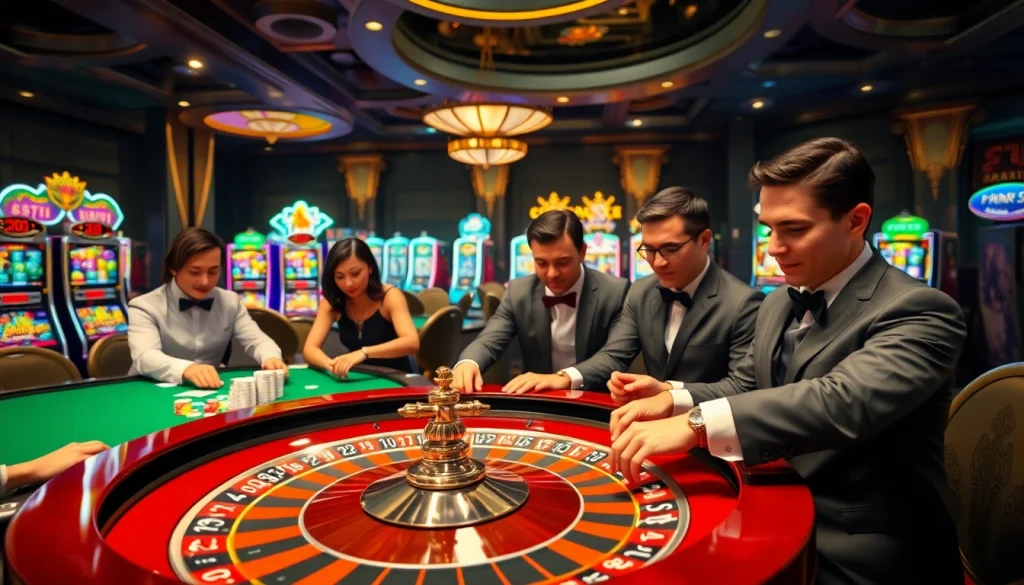 Experience the thrill of placing bets at a luxurious casino with https://af88.space/ showcasing vibrant gambling scenes.