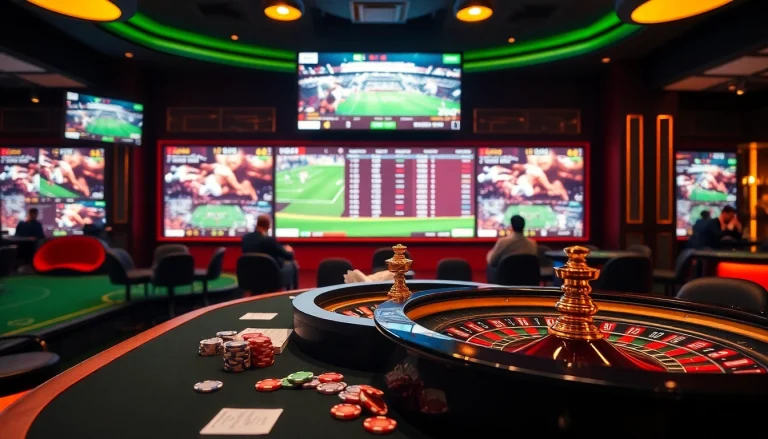 Engaging football betting action at bóng đá sv88 showcasing excitement and casino atmosphere.