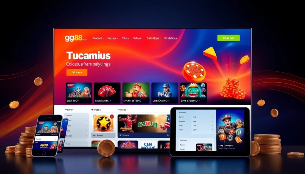 Experience the dynamic online gambling world at gg88.com with a modern interface showcasing diverse gaming options.
