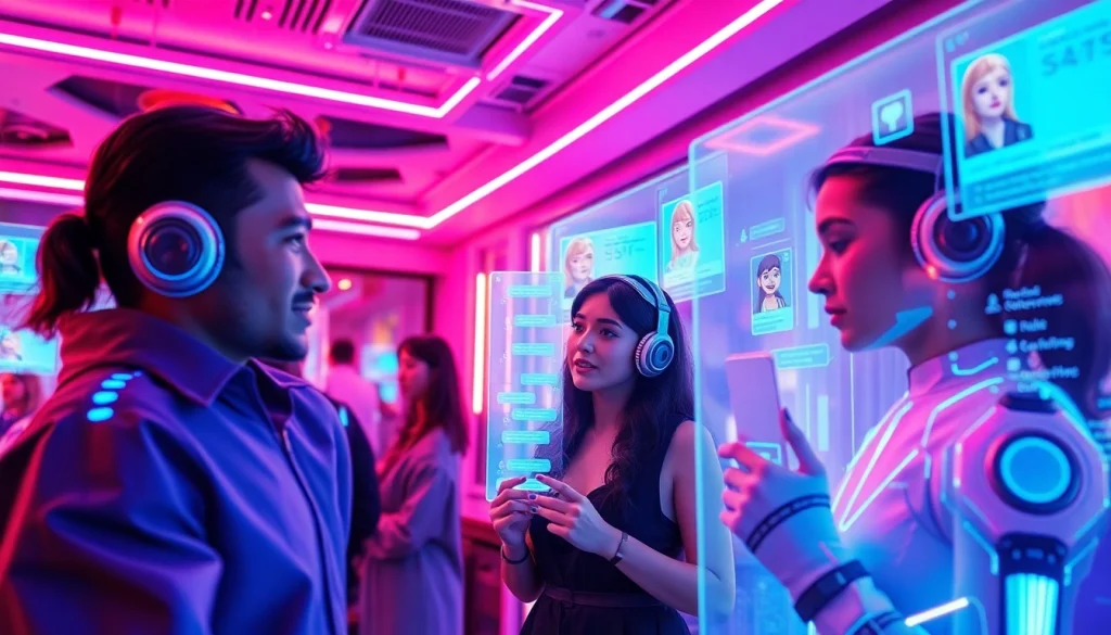 Engaging scene of NSFW AI chatbots showcasing interactive digital experiences for users.