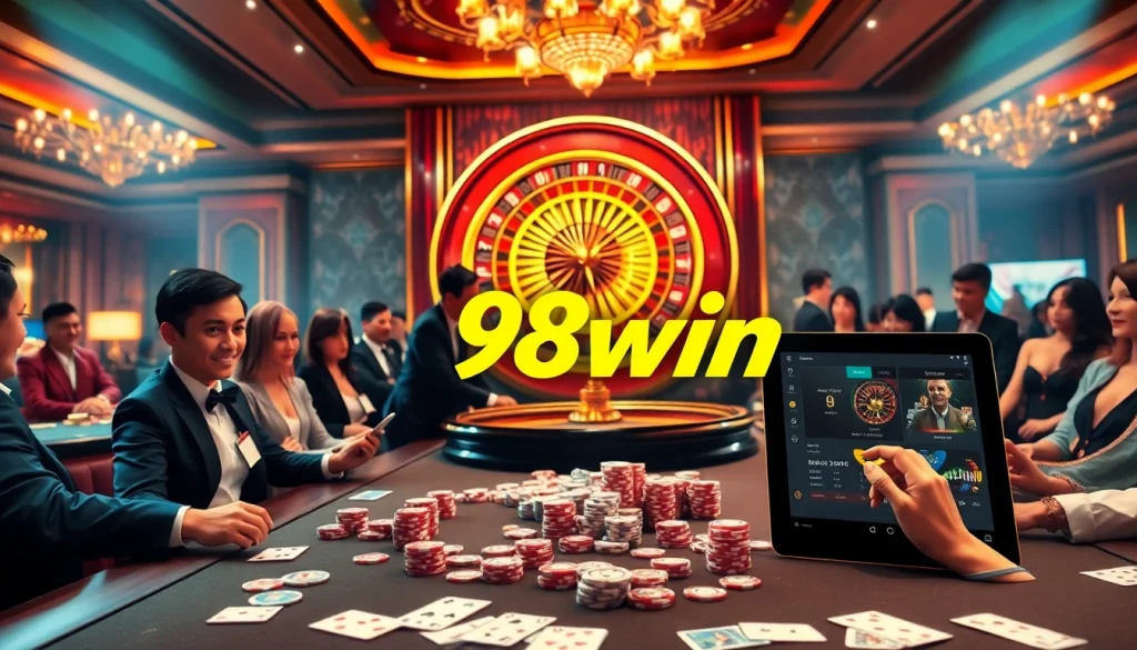 Experience the thrill of winning at 98win with vibrant casino visuals and engaging gameplay.
