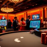 Experience the thrill of 33win at an elegant casino, featuring poker tables and vibrant slot machines.
