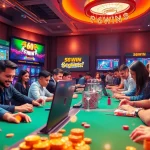 Exciting online gaming platform scene with diverse players enjoying 56WIN casino games.