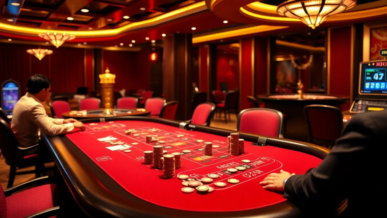 68WIN casino scene featuring poker games and vibrant betting action, highlighting excitement and professionalism.