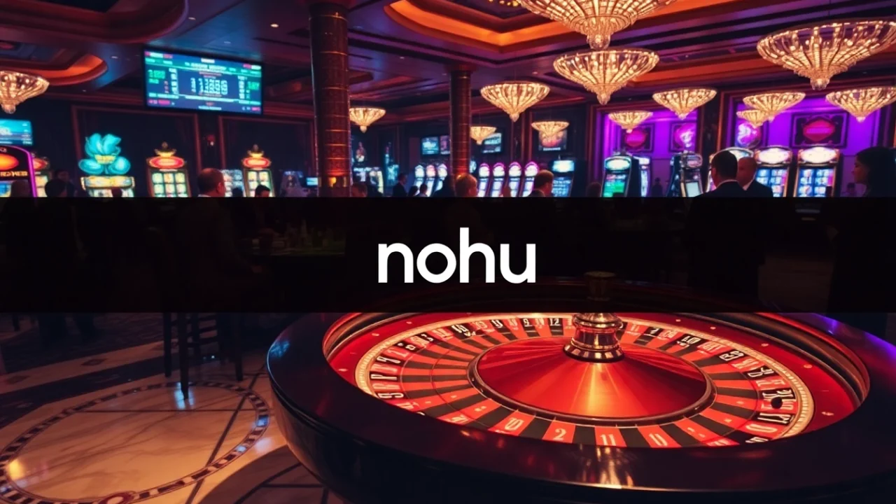Nohu players engaging in a thrilling roulette game at a luxurious casino.