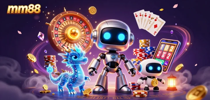 Experience mm88 with stunning 3D characters and dynamic casino elements in an exciting gaming scene.